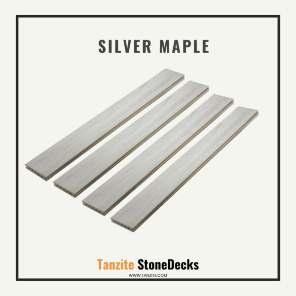 48" x 6" Grooved Stone Deck Board - Slip-Resistant Patio Plank