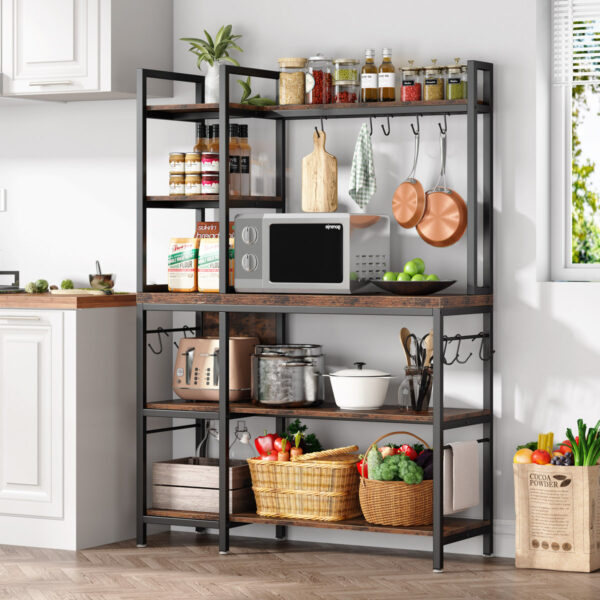 5-Tier Baker's Rack with Hooks for Kitchen - Heavy Duty Storage