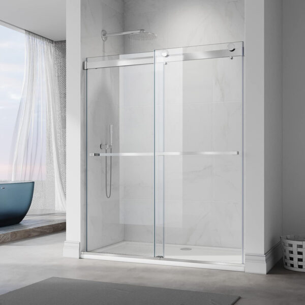 58-60"W x 76"H Double Sliding Frameless Shower Door VT10-42P2-6076CC
