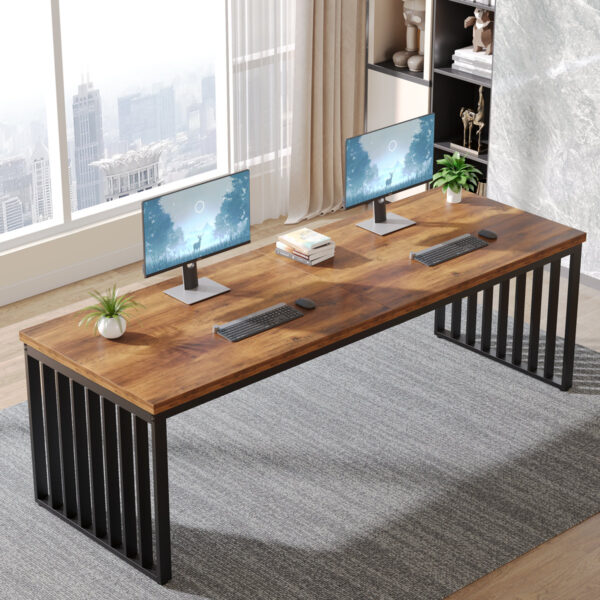 78.74" Extra-Long Computer Desk for 2 People - Dual Workstation
