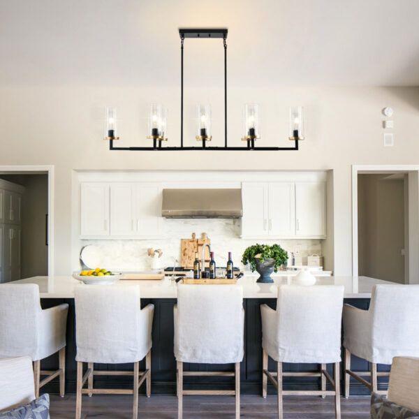 Alamin 8-Light Dimmable Black Farmhouse Chandelier—Kitchen & Dining