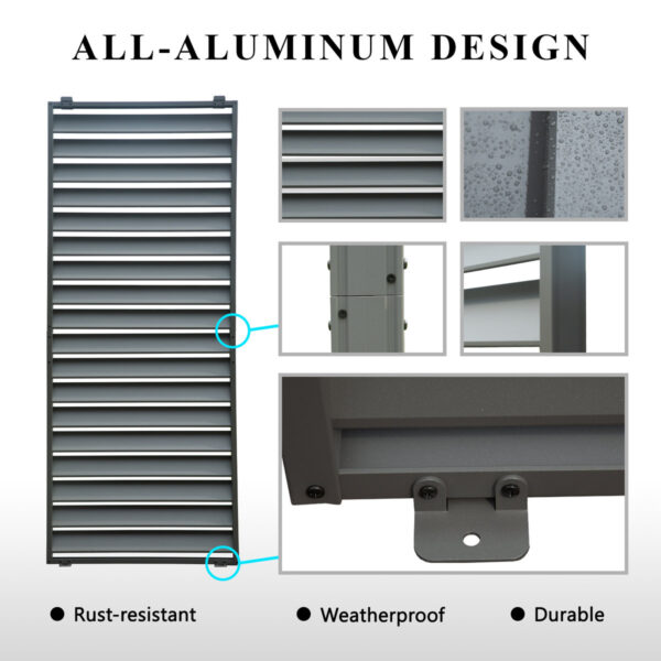 Aluminum Privacy Side Shutter Wall for Pergola Accessories | Patio