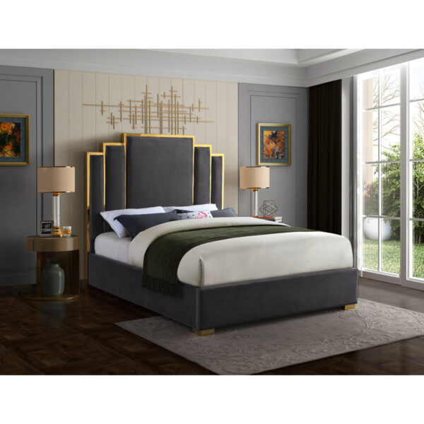 Amaia Padded Platform Bed - Upholstered Bed Frame with Headboard