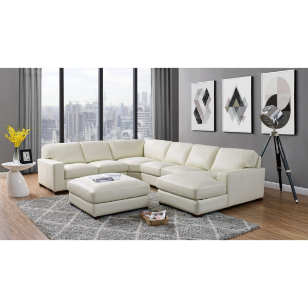 Antanisha 5-Piece Leather Sofa Set - Modern Living Room Couch