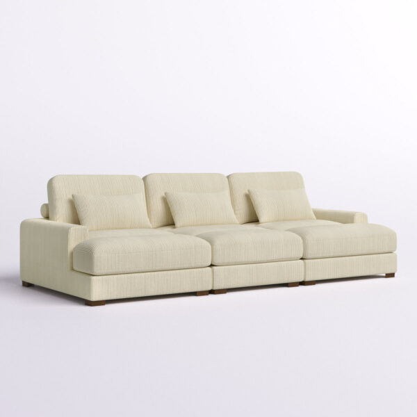 Antravian 127.5-inch Corduroy Sofa - Large Sectional for Living Room