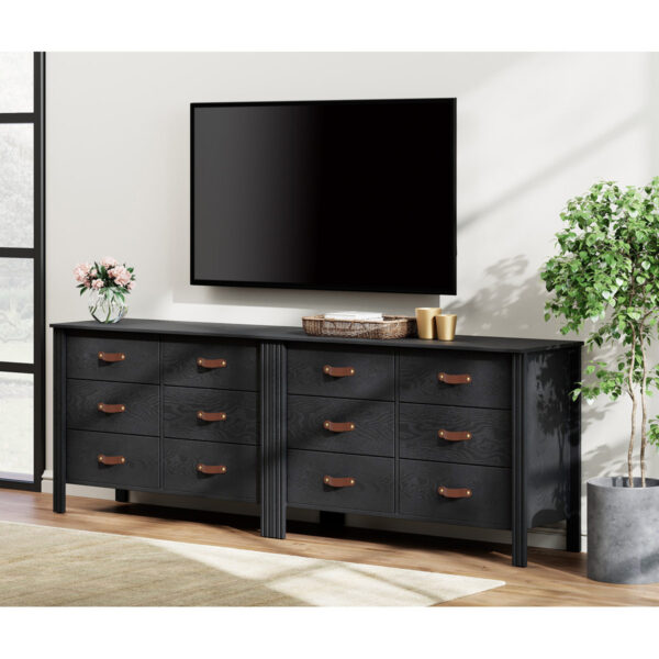 Anwar 76.3" W 12-Drawer Dresser - Wide Modern Bedroom Storage