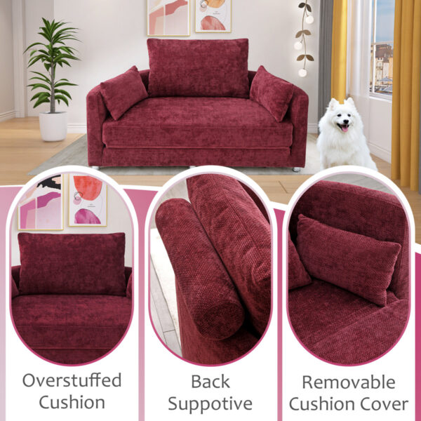 Atlai Convertible Round Chaise Lounge Chair - Sofa-Style Accent Chair