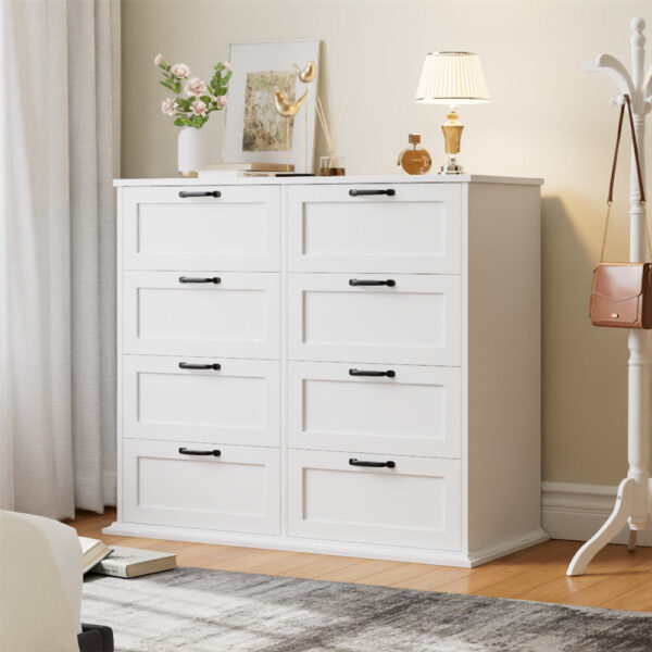 Ausherman 8-Drawer Double Dresser - Modern Wood Bedroom Storage