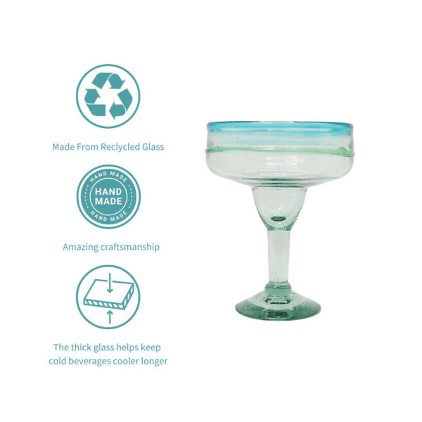 Bailey-Jay Handcrafted Margarita Glasses Set of 4 - Cocktail Gift
