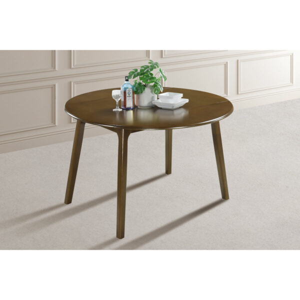 Baljeet Round Dining Table with Solid Wood Base - Modern 4-Seater