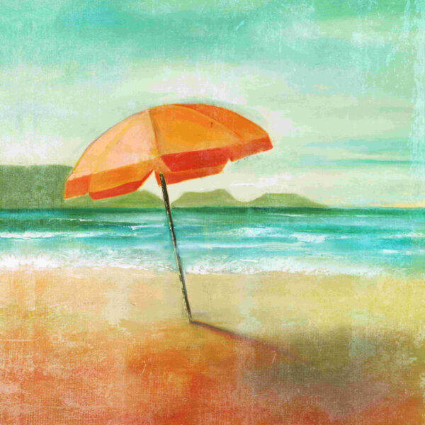 Beach Umbrella Art Print - Coastal Wall Decor for Summer Vibes