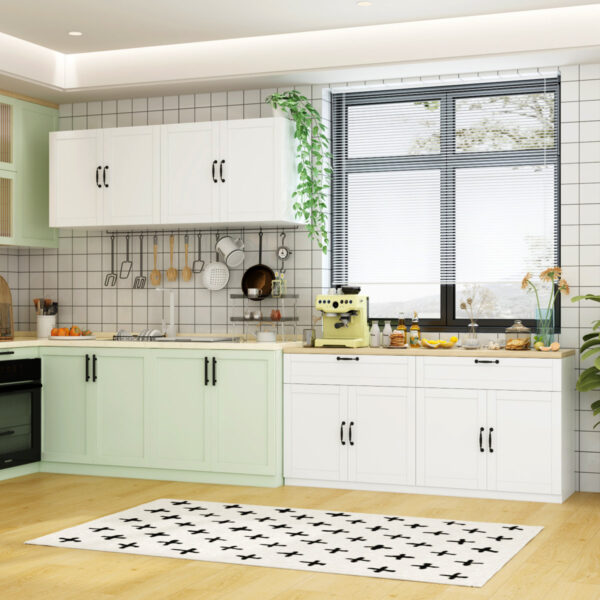 Kitchen Cabinet Set 63" W x 55.1" H White MDF - Ready-to-Assemble
