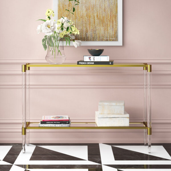 Carolina 44.25-inch Acrylic Glass Console Table for Entryway - Modern