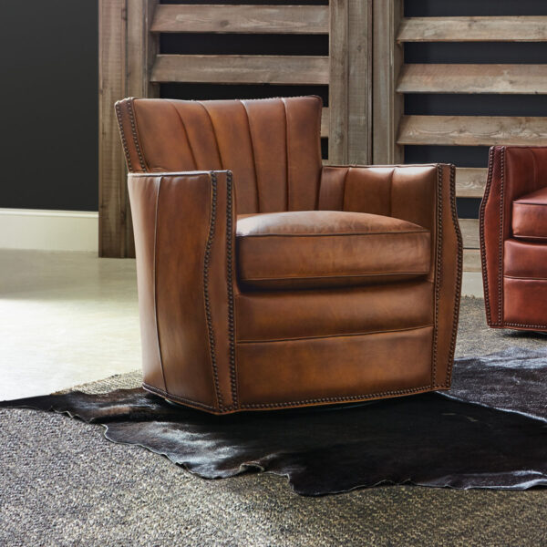 Carson Upholstered Club Chair with Swivel - Modern Cozy Accent Chair
