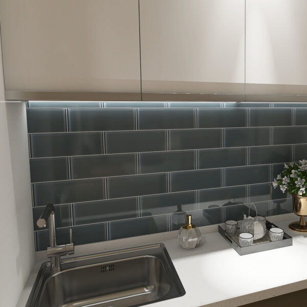 Crystile 4" x 12" Glass Subway Mosaic Tile - Kitchen & Bath Backsplash