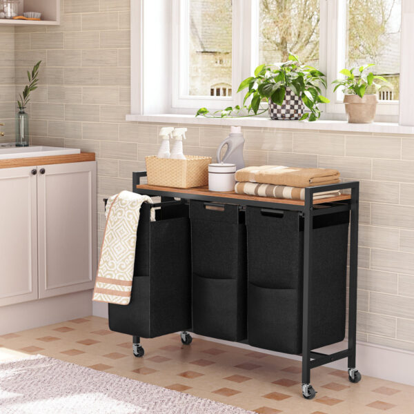 Cythia Laundry Hamper | 3 Removable Liners & Smooth Rolling Wheels