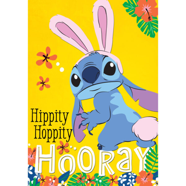 Disney Easter Bunny Stitch House Flag 28x40 - Officially Licensed