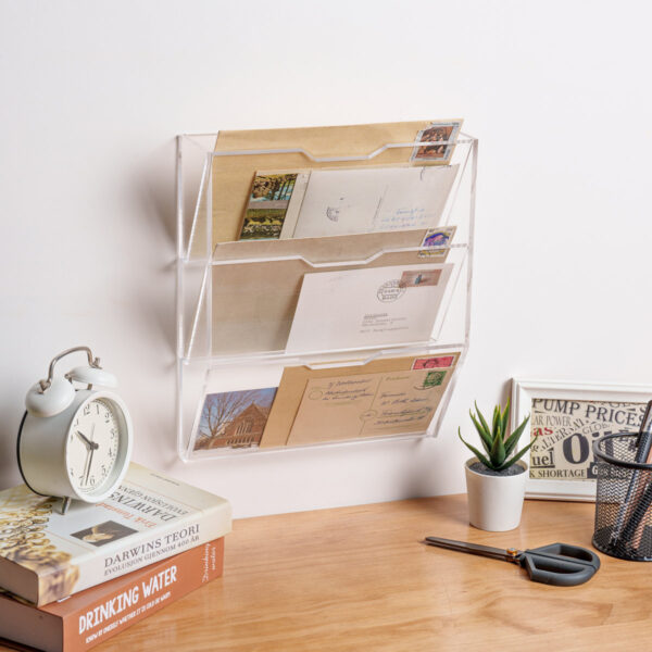 Elmo Acrylic Wall Organizer with Built-in Mail Storage for Entryway