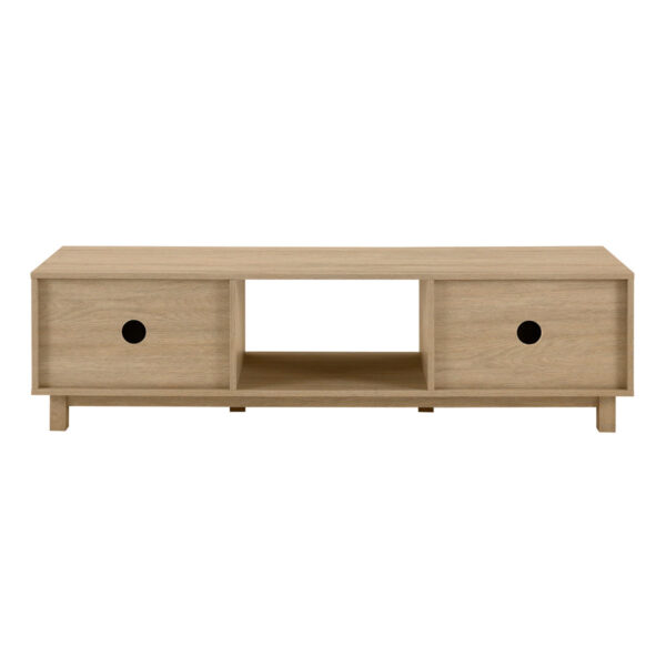 Farmann Reeded Two-Door TV Stand - Modern Media Console with Storage