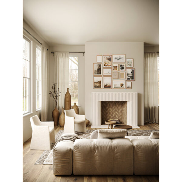 Fluted Cast-Stone Fireplace Surround - Classic Stone Mantel Design