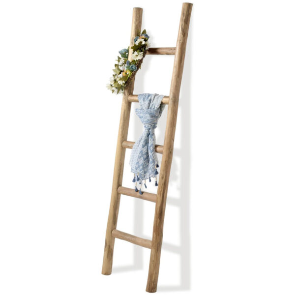 57" Fully-Assembled Wooden Blanket Ladder - Rustic Decor for Home