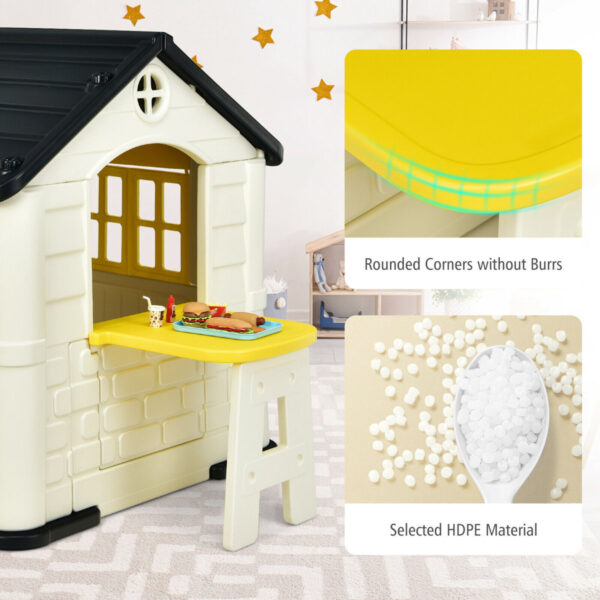 Gymax 49 in. W x 65 in. D Indoor/Outdoor Kids Plastic Playhouse