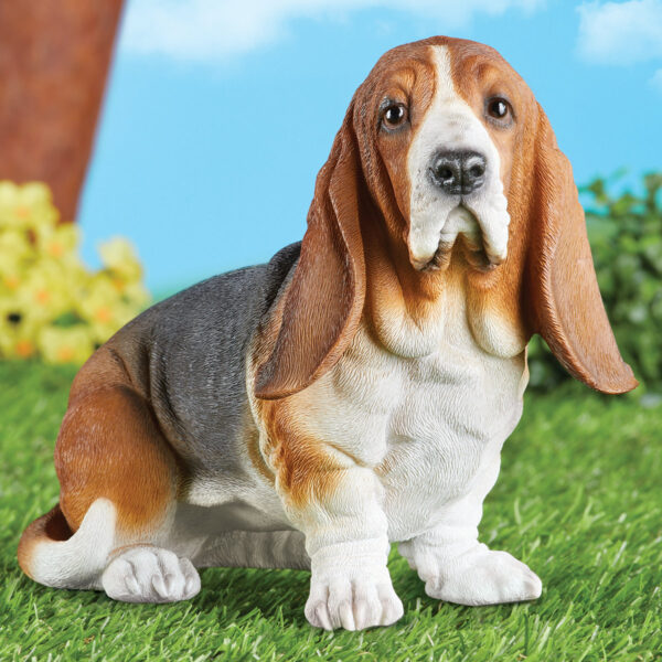 Hand-Painted Basset Hound Decorative Figurine - Home Decor & Gift