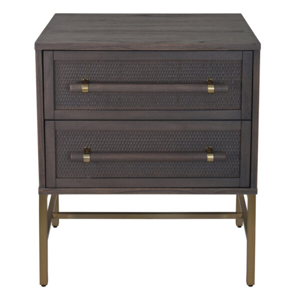 Hopper Studio Sophia Solid-Wood 2-Drawer Rattan Nightstand - Modern