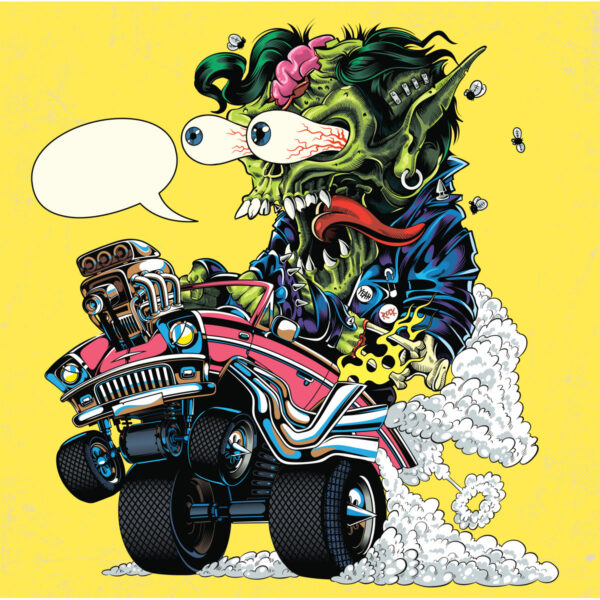 Hot-Rod Monster Illustration Retro Car Art Print - Vintage Poster