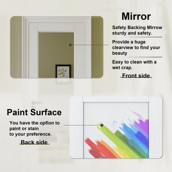 Interior Mirrored Pocket Doors, White Sliding Door, Soft-Close Hardware