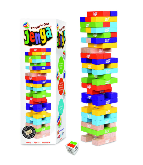 Jenga? Throw 'n Go!? Hardwood Game - Portable Family Travel Toy