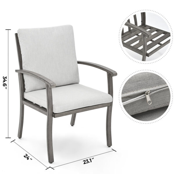 Kannyn 84.1" Long Rectangular Aluminum Dining Set Seats 8 w/ Cushions