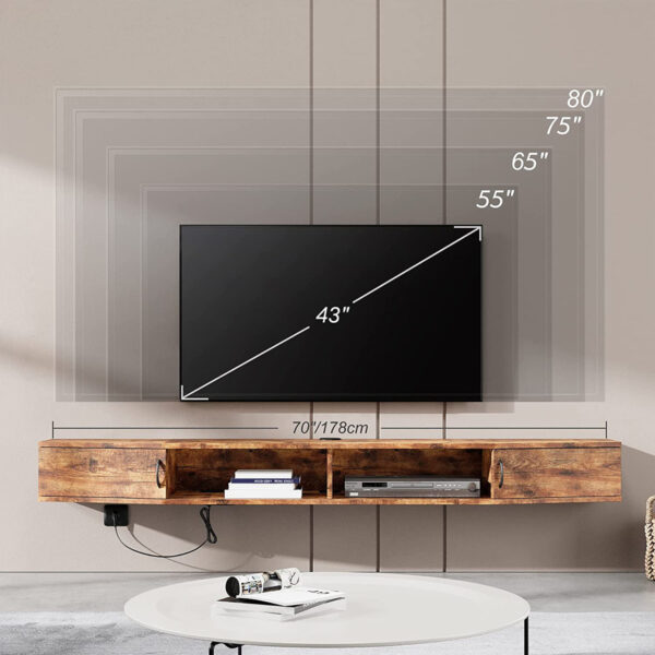 Kimimila Floating TV Stand fits TVs up to 85" - Wall-Mount Media