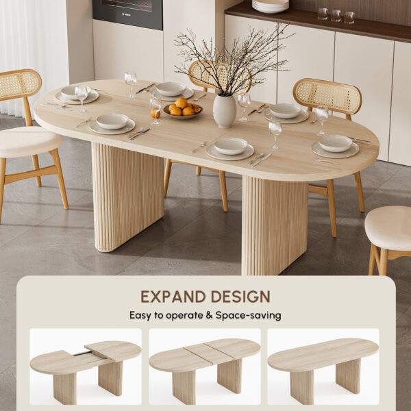 Kristalee Extendable Oval Dining Table | Wooden Pedestal Seats 6-8