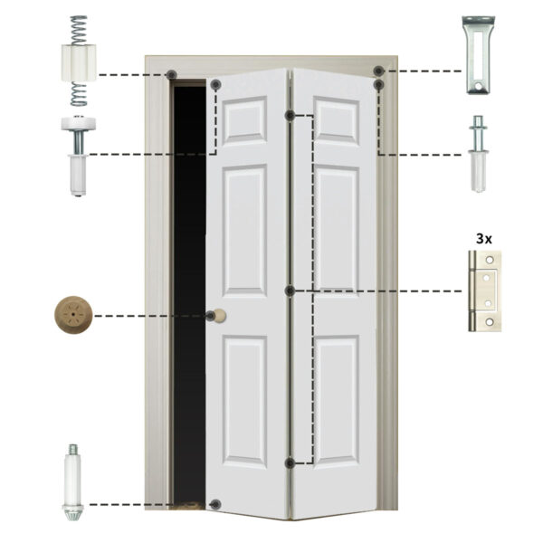 Luxdecor Bi-fold Door Hardware Repair Kit 1-Pack Replacement Parts