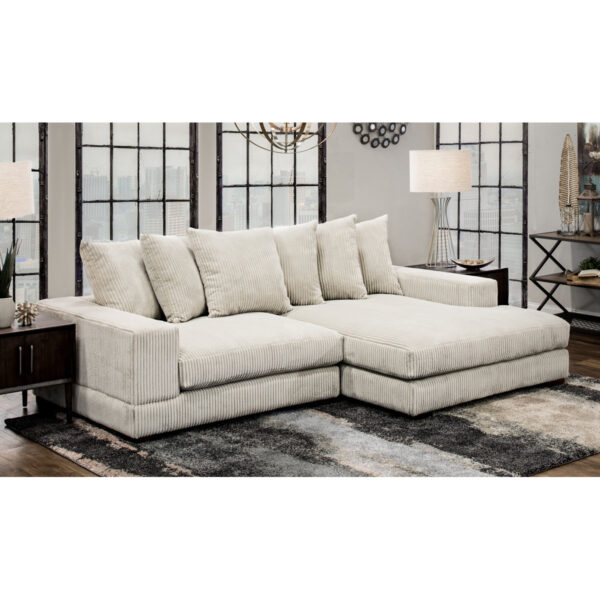 Luxe 108-inch Corduroy Sectional Sofa - Oversized Modern Living Room