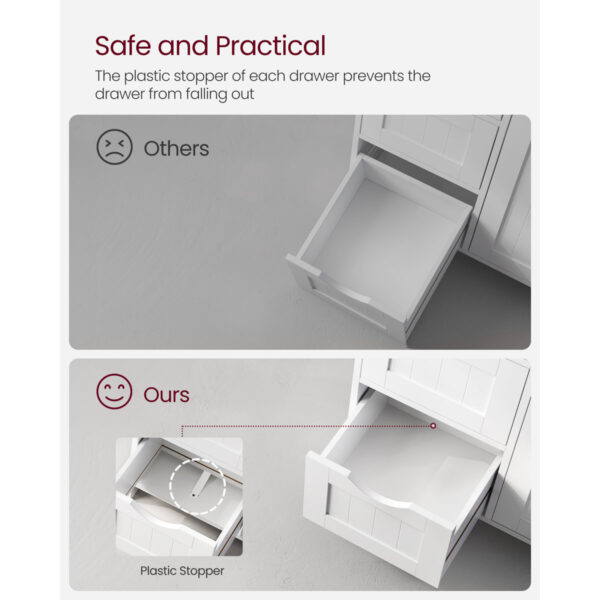 Manhattan Bathroom Floor Storage Cabinet, 4-Drawer Adjustable Shelf