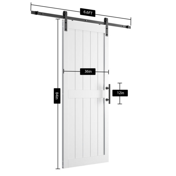 Prefabricated Paneled Wooden Barn Door with Installation Hardware Kit