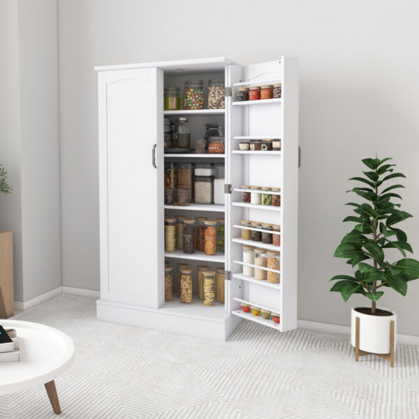 Miliah 47" Kitchen Pantry Cabinet - Adjustable Shelves, Buffet Storage