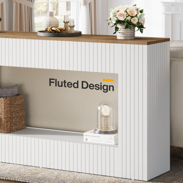 Modern 55-Inch Wooden Console Table with Storage for Entryway