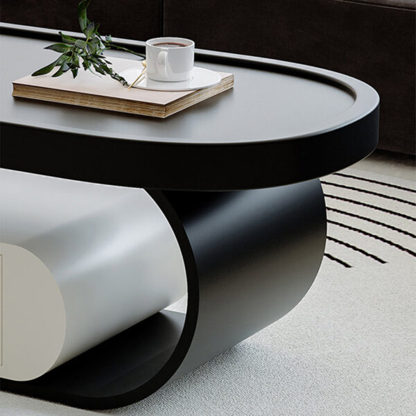 Modern Simple Oval-Shaped Coffee Table: Minimalist Living Room Accent