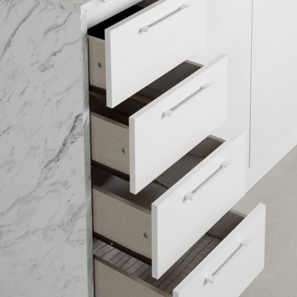 Myro 47.25-inch Wide Kitchen Island - Modern Storage with Shelves