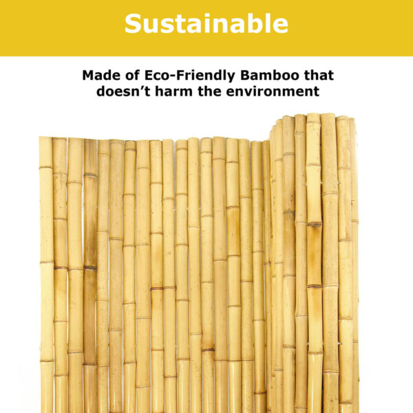 Natural Bamboo Decorative Fencing - No-Dig Fence Panels, 3/4" D