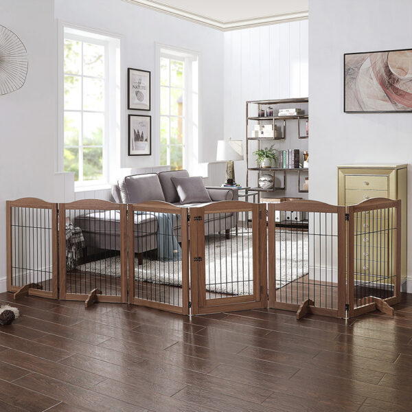 Neema 132" Extra Wide Dog Gate & Pet Playpen - Freestanding Walk-Thru