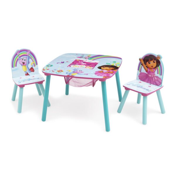 Nickelodeon's Dora the Explorer 3-Piece Kids' Square Table & Chair Set