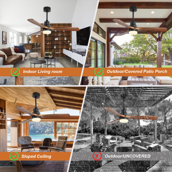 Nicola 52" Modern 3-Blade Ceiling Fan with Remote & Light Kit