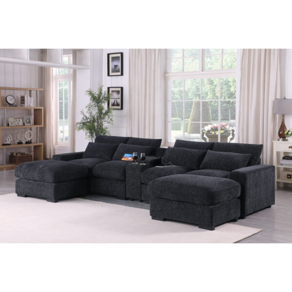 Nyeisha Piece Upholstered Sofa and Chaise - Modern Fabric Sectional