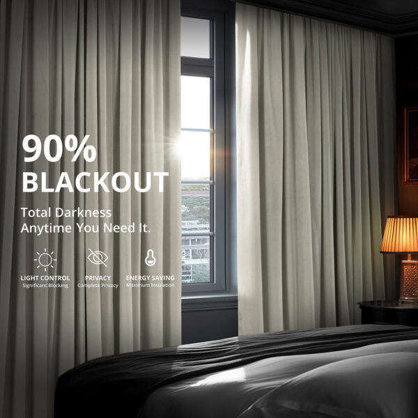 Olivia Signature Thermally-lined Velvet Curtains - 100% Blackout, 1-Pc