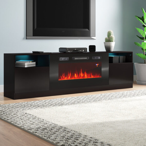 Ortiz TV Stand for TVs up to 90" with Electric Fireplace Included