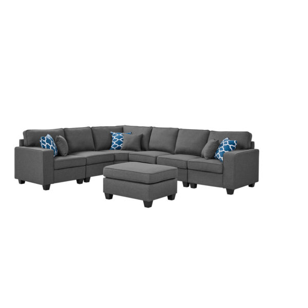 Samual 7-Piece Upholstered Sectional Sofa - Modern Modular Seating